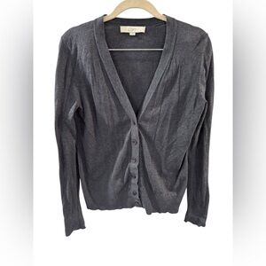 LOFT Charcoal Cardigan Sweater